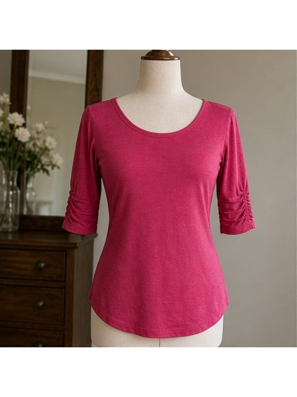 Cream Pleated Blouse